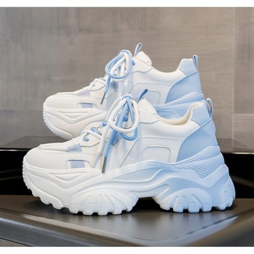 Women's Y2K Cloud Walker Platform Sneakers Cute Pastel Chunky Dad Shoes | Teen Girls Korean Ulzzang Fashion | Extra Height Blue/Pink Gradient Aesthetic2