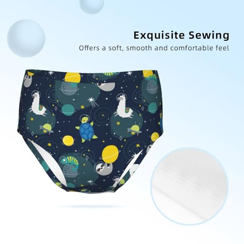 Cute Sloth Turtle Alpaca In Space Girls' Underwear Soft Cotton Little Girls Panties Comfort Briefs3