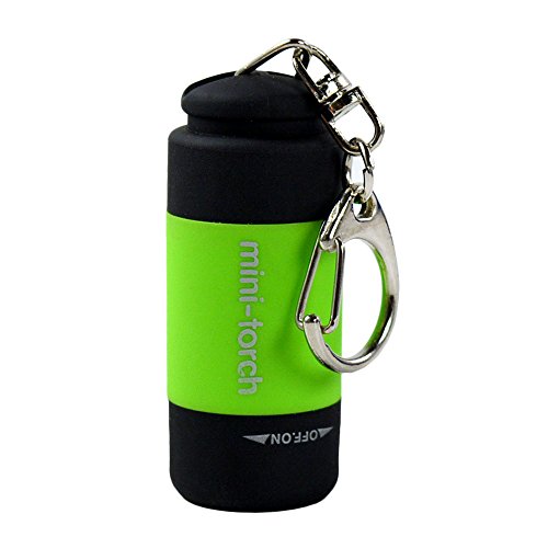 BeisDirect Mini lampe torche LED rechargeable USB lampe de poche porte-clés porte-clés étanche, format de poche, camping randonnée en plein air fête-léger, piles incluses (Bert) Cover