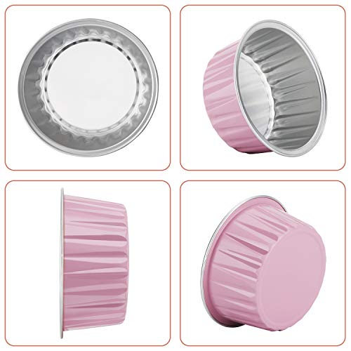 Eusoar Foil Baking Cups, 50Pcs 5Oz 125Ml Muffin Liners Cups With Lids, Aluminum Cupcake Liners, Disposable Foil Ramekins Pans, Cupcake Baking Cups, Aluminum Foil Cupcake Holders Liners #TOP5
