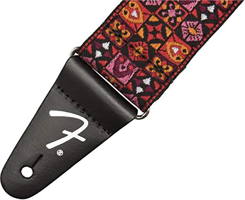Fender Festival – Sangle de Guitare – Tissé d’inspiration Vintage – Design Mosaïque Rouge 0990638009 - Les Beatles, Paul McCartney, John Lennon, RIngo Starr, George Harrison Fender Festival - Sangle de Guitare - Tissé d'inspiration Vintage - Design Mosaïque Rouge 0990638009 – Image 4