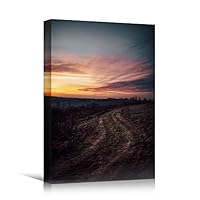 Canvas Wall Art Landscape Sunset Bedroom Contemporary Dramatic Landscape Mountain Multicolor Photography - 12x18 inches