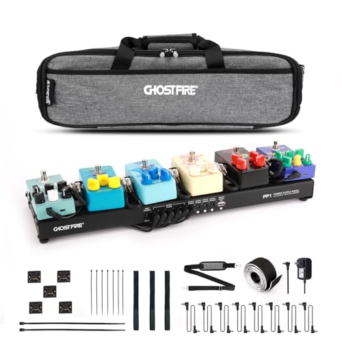 Ghost Fire - Pedal de guitarra pequeña con fuente de alimentación aislada integrada, 19.3 x 5.1...