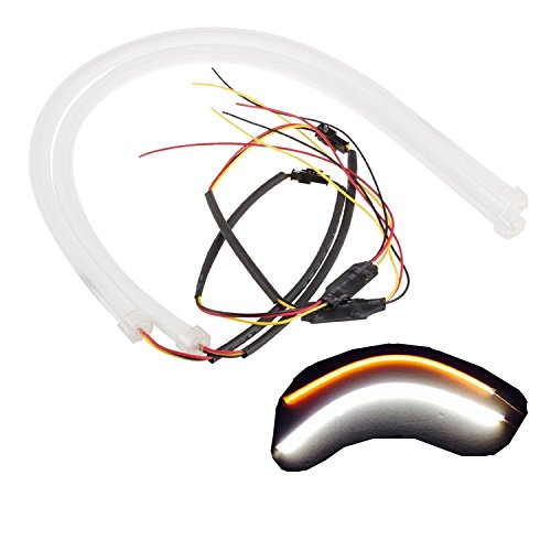 Strisce LED Auto Bianco/Ambra - 58cm Per Fanali Stile Audi, Doppia Funzione - Foto 8