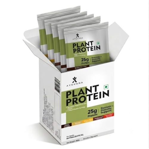 Image of Plant Protein Powder - Assorted Flavours | Plant-Based Protein Supplement for Muscle Recovery, Endurance & Stamina Support | 25g Protein per Serving | - Pack of 5