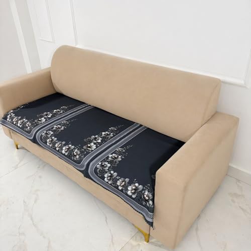 Image of Homerz Premium 'Luxe Series' Holland Velvet Sofa Cover | Smooth Finish | Anti-Skid Fleece Backing | Soft Touch Couch Protector for Living Room (Grey, 3 Seater, Only Seat Cover)