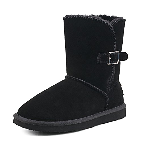 Shenduo Classic, Boots Femme Hiver, Bottes de Neige Doublure Chaude DA5803 Noir2 36 Cover