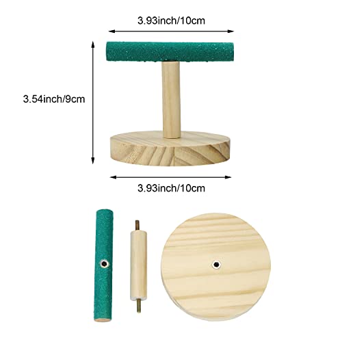 Image of Litewoo Parrot Perch Bird Stand Natural Wood Quartz Sand Birdcage Play Gym T Perch Fits for Budgies Parakeet Cockatiel Conure Lovebirds（A）