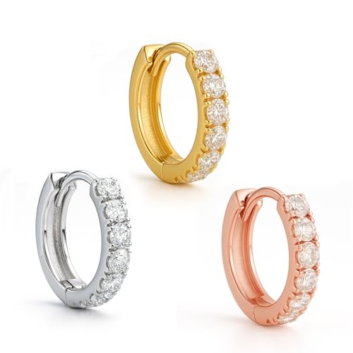 Image of VAMA FASHIONS Silver Gold Rosegold Crystal Stone Piercing Ring Nose Pin Pierced Hole Type Nosepin for Women & Girls