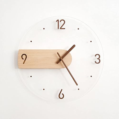 Miniatura 7 de Reloj de pared 16 pulgadas de acrílico transparente reloj de pared para sala de estar, silencioso, grande, decorativo, 3D, transparente, redondo,