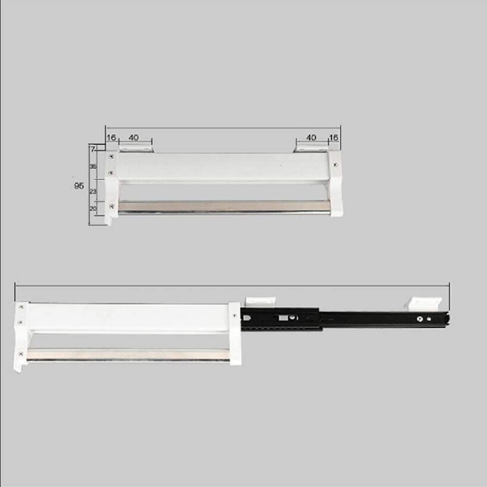 Perchero extraíble de acero inoxidable ajustable de 30 a 60 cm, perchero telescópico extraíble para pantalones, organizador de pantalones y abrigos de aleación de aluminio (400 mm / 15.7in)