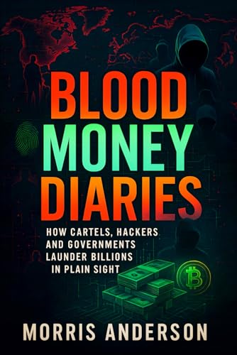 Book cover of Blood Money Diaries: How Cartels, Hackers, and Governments Launder Billions in Plain Sight (2025) - Unveiling Secret Systems Moving Trillions via ... (Book Series by Morris Anderson, Band 3)