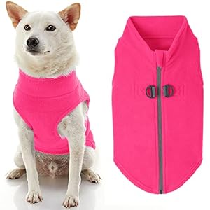 Gooby Zip Up Fleece Dog Sweater – Pink, X-Large – Warm Pullover Fleece Step-in Dog Jacket with Dual D Ring Leash – Winter Small Dog Sweater – Dog Clothes for Small Dogs Boy and Medium Dogs