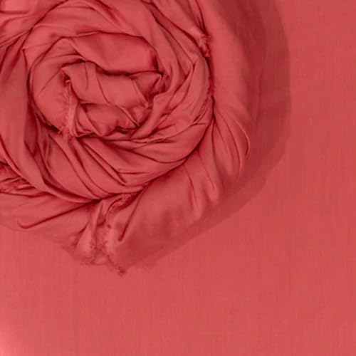 Image of 100% Pure Cotton Mulmul Fabric Material | Reusable Ultra Fine Mulmul Fabric | Lightweight Soft Smooth Piece Linning, Stole, Dupatta, Cushion Pillow Cover (Melon Peach, 1 Meter)