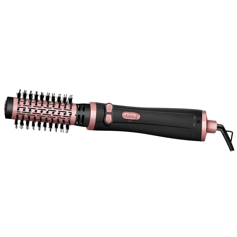 Escova secadora Escova Rotativa Elétrica Bivolt 127V/220V – Preto com Detalhes Rose Gold