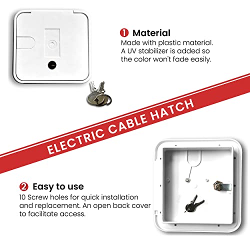 NU-SET | RV Electrical Cable Hatch Lock with Key | RV Cable Hatch Lock with Key | RV Accessories & Door Hardware (White) - Thumbnail 6