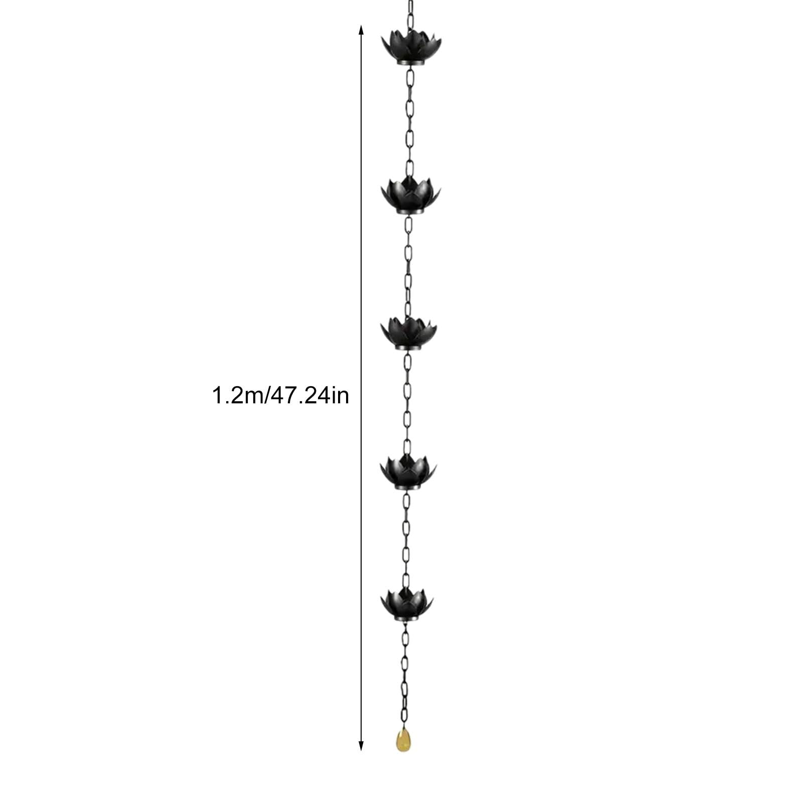 Catene Pioggia Grondaie Con Uccellini - Decorazione Metallo 2.4m Per Esterni (8 Uccelli Bronzo) - Foto 8