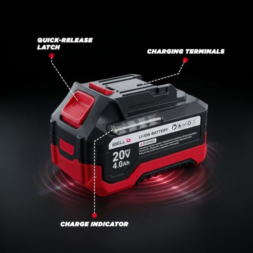 Image of IBELL 20V 4.0Ah Li-Ion MKT Battery Pack | Model IBL ZXV4B | 72Wh High-Performance Battery for Cordless Power Tools & Brushcutters