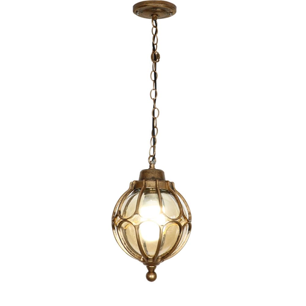 XANAYXWJ Lampadario da Giardino Europeo, Lampada da soffitto Impermeabile per Esterni, Luce a Traliccio D'uva per corridoio Balcone, Padiglione per Villa in Stile Industriale in Metallo sferico