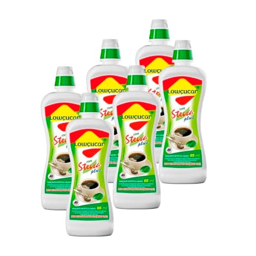 Kit 6un Adoçante Lowçucar Plus Líquido Com Stévia 65ml