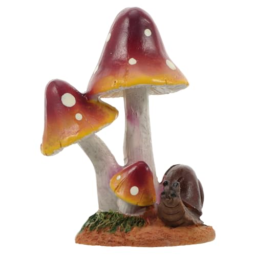 Beaupretty Ornement Champignon Escargot Ornements de Terrarium Ornement de Champignon d'aquarium Home Decor Home-déco décor végétal Pots pour Plantes Pot...