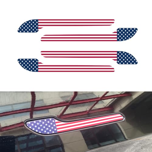 Image of Tesla Door Handle Sticker, American Flag Pattern, Suitable for Model 3 and Model Y (USA Flag)