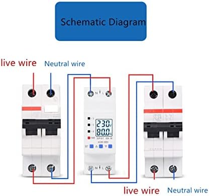 Schematic wiring diagram for the Walfront Voltage Protector, showing connections between circuit breakers and the device.