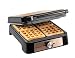 Bestron Waffeleisen für Belgische Waffeln, Belgisches Waffeleisen für 4 Waffeln, Größe 10x10cm, Dicke: 1.5cm, stufenloses Thermostat & Backampel, geeignet für Familien oder Ostern, Farbe: Kupfer