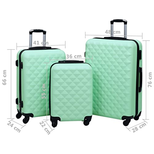 CHARMMA Hardcase Trolley Set 3 pcs Mint ABS,Suitcases-924154