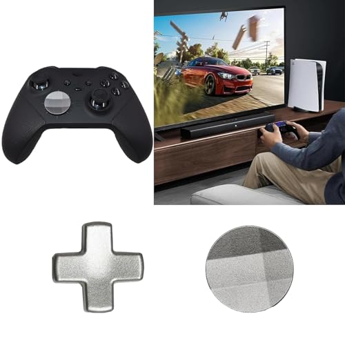 Image of 2Pcs Elite 2 D-pads Replacements for Xbox Elite Series 2 Controller, Magnetic D-pads Replacement Parts for Xbox One Elite Series 2 /Series 2 Core /Series 1 Controller, Metallic Cross-shaped D-pad(Silver)