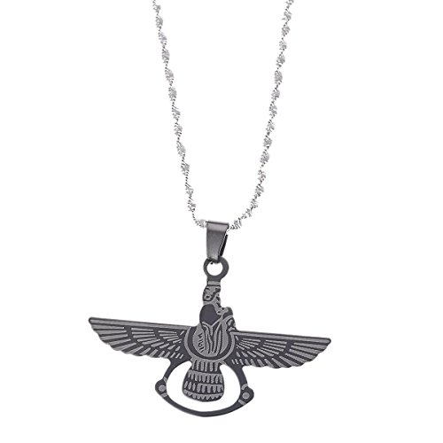 Persian Zoroastrianism Farvahar Pendant Stainless Steel Zarathustra,Ahura Mazda Iranians Jewelry