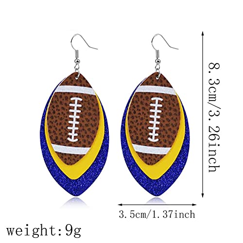CHUNYANAN Unique Fashion Sequined Leather Football Dangle Drop Earrings for Women Sparkly Charm Tassel Football Earrings Jewelry Gift2