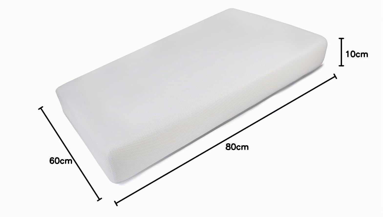 PEKITAS - Colchón minicuna 60 x 80 cm,Funda 3D Erogonómico Transpirable Antiahogo con Cremallera Lavable, Interior Espuma Blanca,Fabricado en España