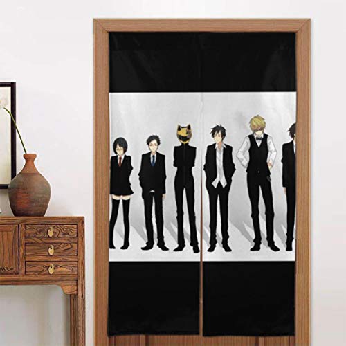 Hkdfjg Anime Du-rar-ara Door Curtains Blackout Protection Privacy Dust-Proof Door Curtain Blind for French Door Panel Doorways or Windows Wall Mount Multifunction Door Curtain