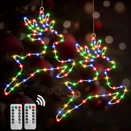 Therlan Beleuchtet Rentier Weihnachtsdeko Lichterketten, 2 Stück 80...