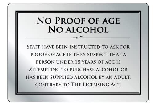 Weights & Measures Act 35ml Sign Wine by the Glass 125ml 175ml 250ml - Pack of 3 Signs, silver, 210 x 148 mm - Image 4