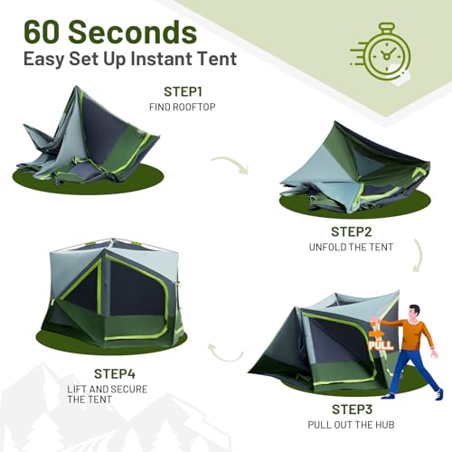 Image of TIMBER RIDGE 4 /6 /8 Person Instant Pop Up Hub Tent, Easy 60 Second Setup | Weather Resistant Camping Family Cabin Tent with Rain Fly and Carry Bag for Outdoor Camping & Overlanding