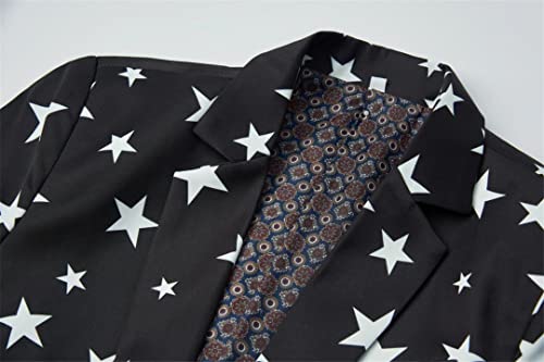 Star Print Slim Fit Suit Jacket Male Club Stage Blazer Man Formal Wedding Suit Prom Blazers3
