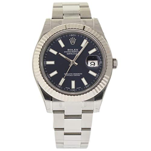 Rolex New Datejust II 116334 41mm Steel & White Gold Bezel Blue Stick 2016#RL60