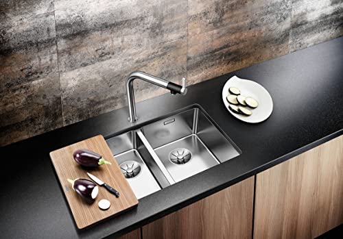 BLANCO ANDANO 340/180-U | Edelstahl Spüle | Einbauart: Unterbau | Hauptbecken links | für 60 cm breite Unterschränke | Widerstandsfähig gegenüber Kratzern | Großes Beckenvolumen