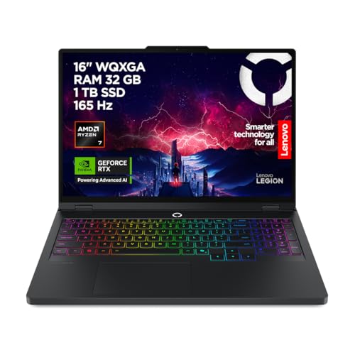 Lenovo Legion Pro 5 16ADR10 Gaming AI Laptop | 16' WQXGA 165 Hz OLED Display | NVIDIA GeForce RTX 5060 | AMD Ryzen 7 | 32GB RAM | 1TB SSD | Win11 | QWERTZ | Eclipse Black | 3 Monate GamePass