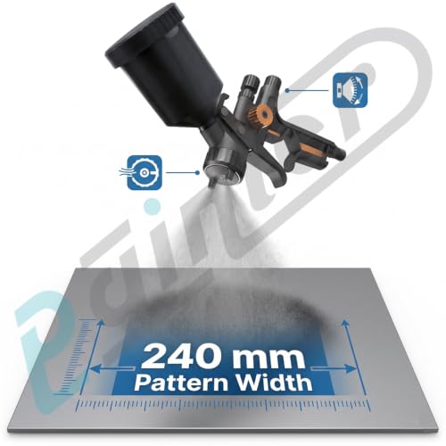 Image of Painter HVLP Gravity Spray Gun Gloss-2 Non-Drip Paint Cup 600 ml Capacity with 1.3 mm Nozzle