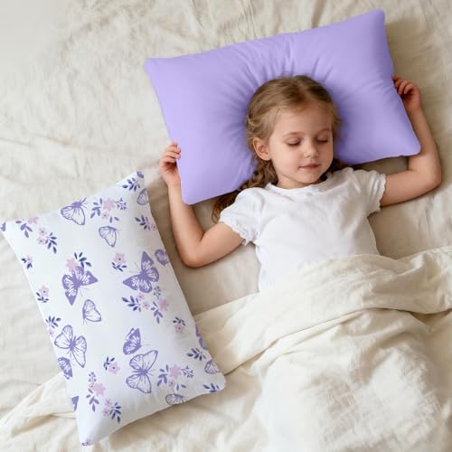 Image of Cloele Kids Toddler Pillowcase Butterfly 12x16 or 13x18 2 Pack | Envelope Travel Pillowcase, Baby Pillow Cover, Soft Children's Bedding, For Boys and Girls