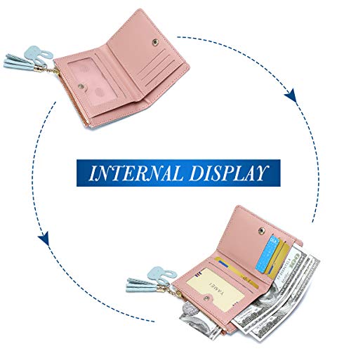 JOSEKO Girls Wallet kleine PU-lederen portemonnee kaarthouder portemonnee voor vrouwen en dames met blauw-blauwe kwasten Kunstleer, Bleu#01 - Image 6