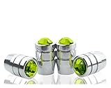 Bling Green Crystal Rhinestone Metal Chrome Tire Rim Valve Stem Cap-VC-GRA