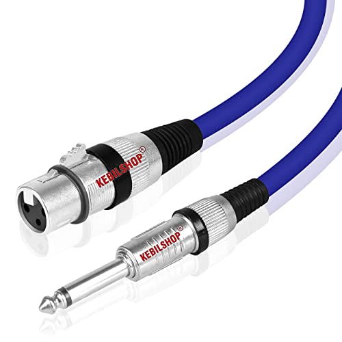 Image of Microphone Cable 3 Pin XLR Female to 1 /4 inch TS 6.35 mm Male 5 Meter /16 Feet, TRS to XLR Female Cable For Dynamic Microphone,Amplifier. (BLUE)