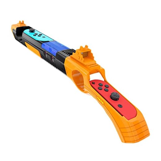 CUZKC Pistola de juego para Splatoon2/Splatoon 3 Compatible con N-Switch/OLED Joycons, controlador de pistola Joy-Con de repuesto Accesorios de juego para Switch Shooter (negro amarillo)
