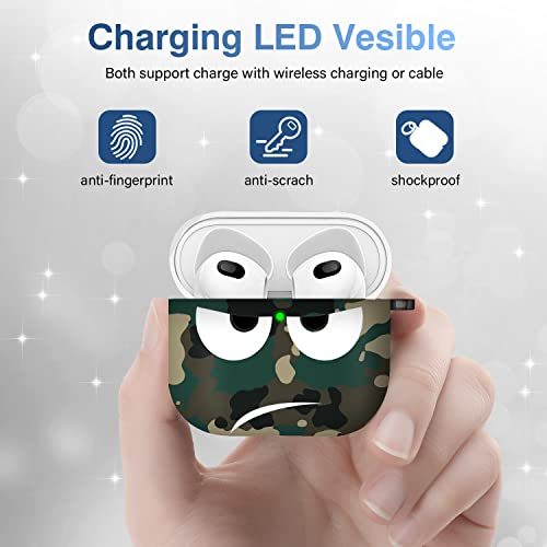 Image of for Airpods 3 Case 2021, Don't Touch Me for Airpods Cover with Keychain Soft Cute Shockproof Cover for Women Men Compatible with for Airpods 3 Charging Case,Green