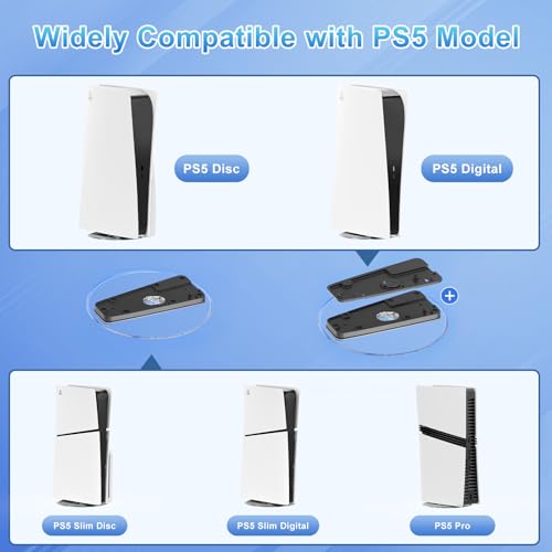 Image of Vertical Stand for PS5 Pro,Stable Stand for PS5 /PS5 Pro /PS5 Slim Console Disc & Digital,Nice Look PlayStation 5 Non-Slip Base Accessories, Tool-Free Installation with a Sturdy Screw