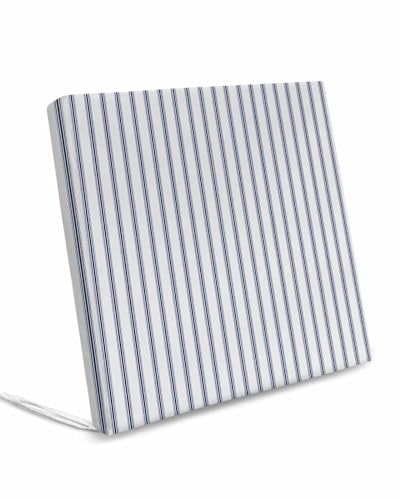 Pinroote Navy Blue Striped Patio Cushion Covers, Cushion Covers Waterproof Seat Cushion Slipcovers, Navy Blue White Stripes Farmhouse Chair Cushion Cover for Garden Sofa Couch 22